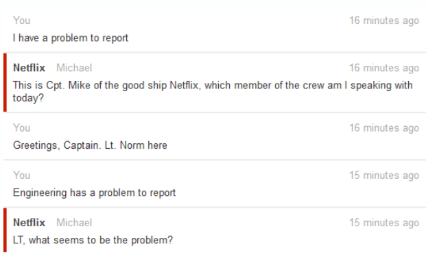 Netflix'in sosyal medya da müşteri ile görüşmesi