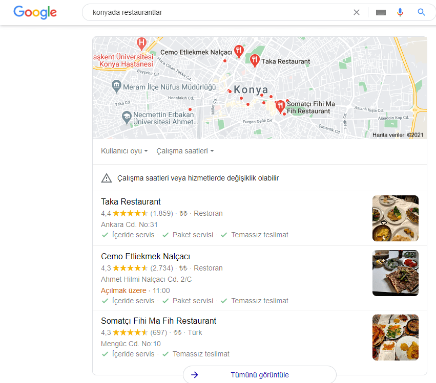 Google İşletme Kimliği Örneği