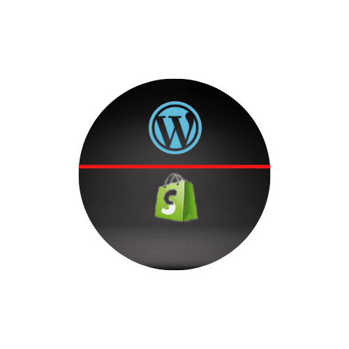 Wordpress ve Shopify logosu